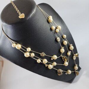 Betsey Johnson authentic leopard 3 tier necklace